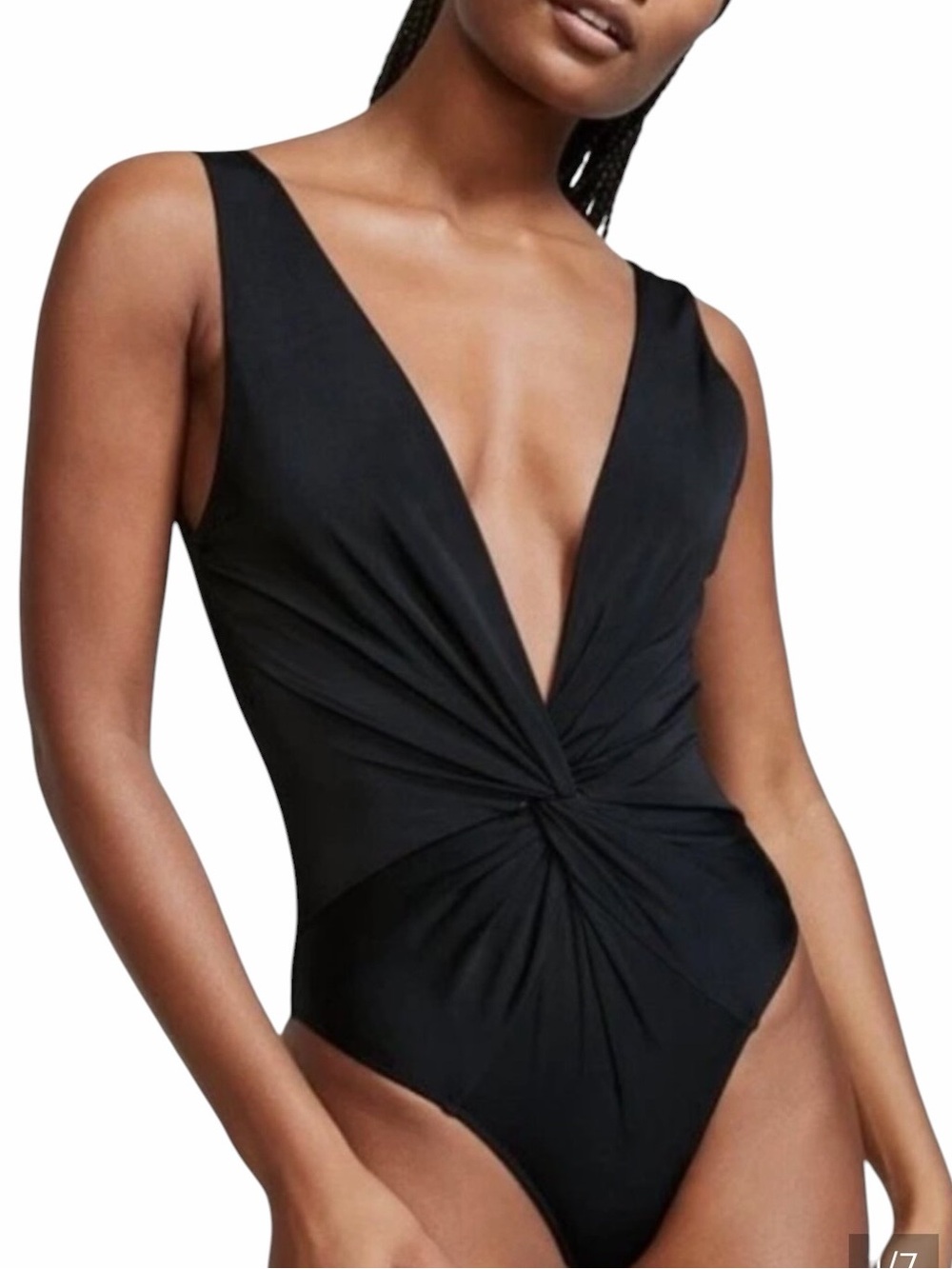 Victoria’s Secret - NWT Twist Front Plunge One Piece Swimsuit Black Sz M